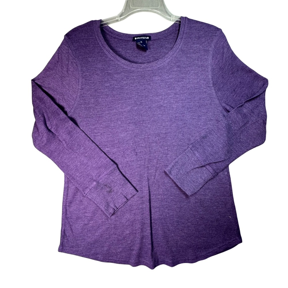 Architect Waffle Knit Thermal Top Long Sleeve Casual Gorpcore XL Purple Layering